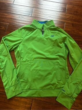 Abercrombie Bright Green Quarter-Zip Pullover